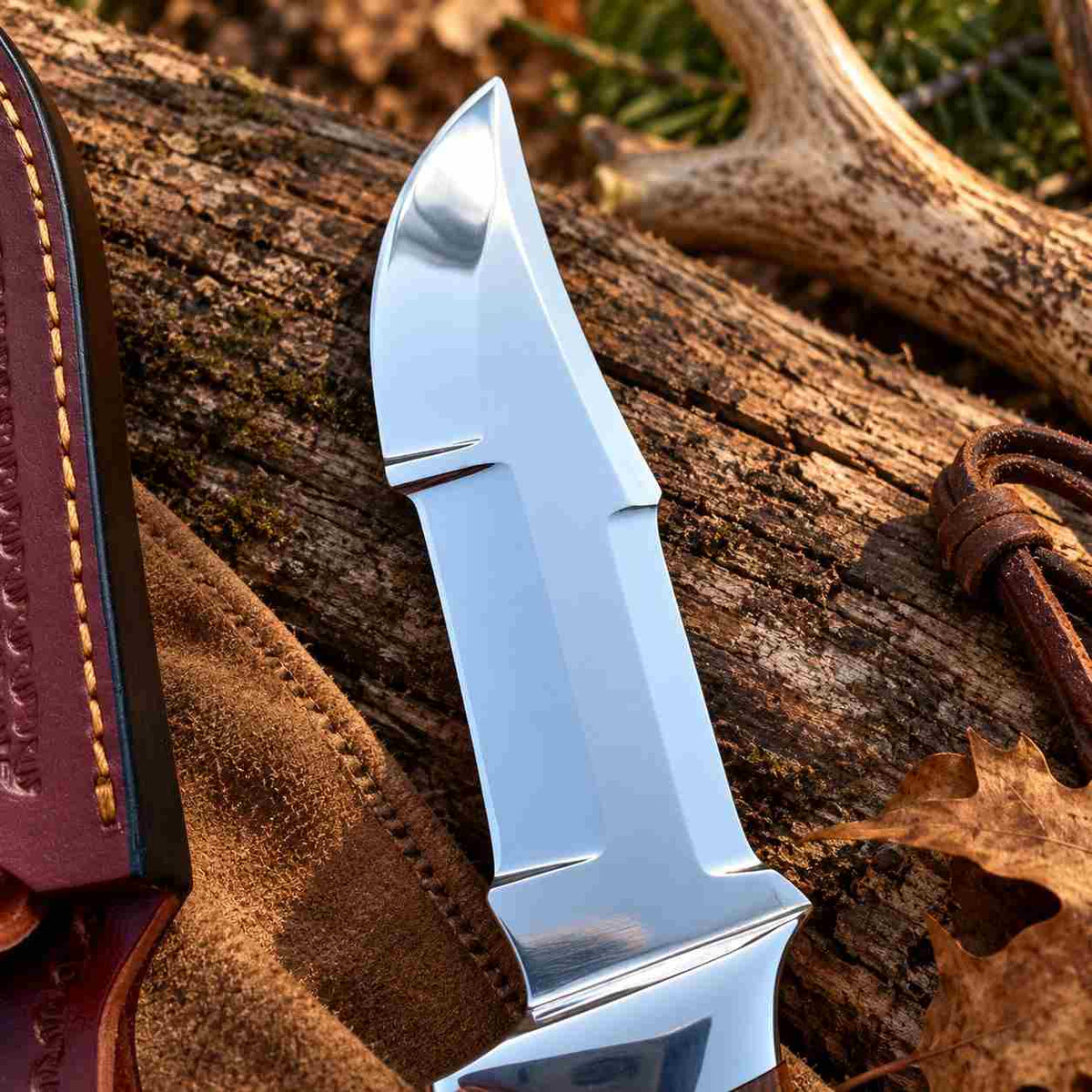 Handcrafted D2 Steel Hunting Knife with Micarta Handle and Leather Sheath