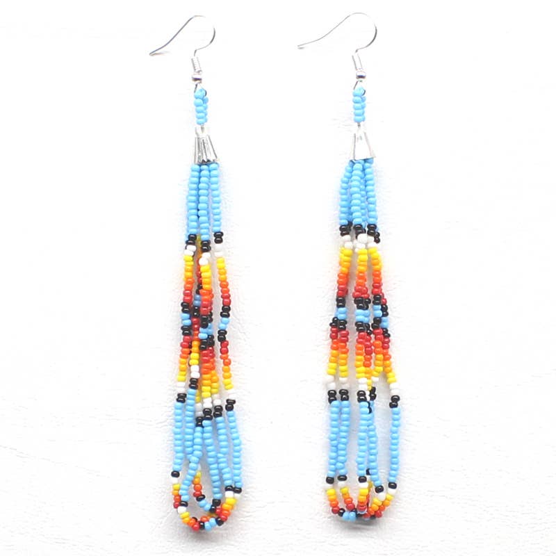 Cyan Blue hook earrings