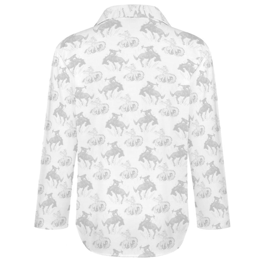 Baha Ranch Faded Rodeo Cowboy Western Button Up Blouse