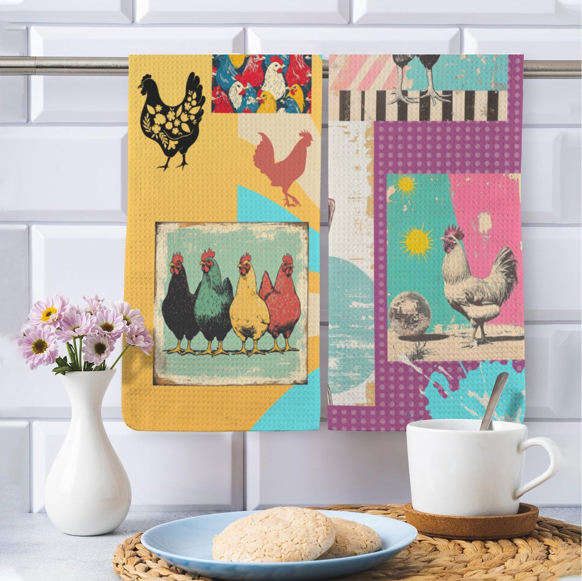 Baha Ranch Set of 2 Chicken Days Kitchen Towels Made in America