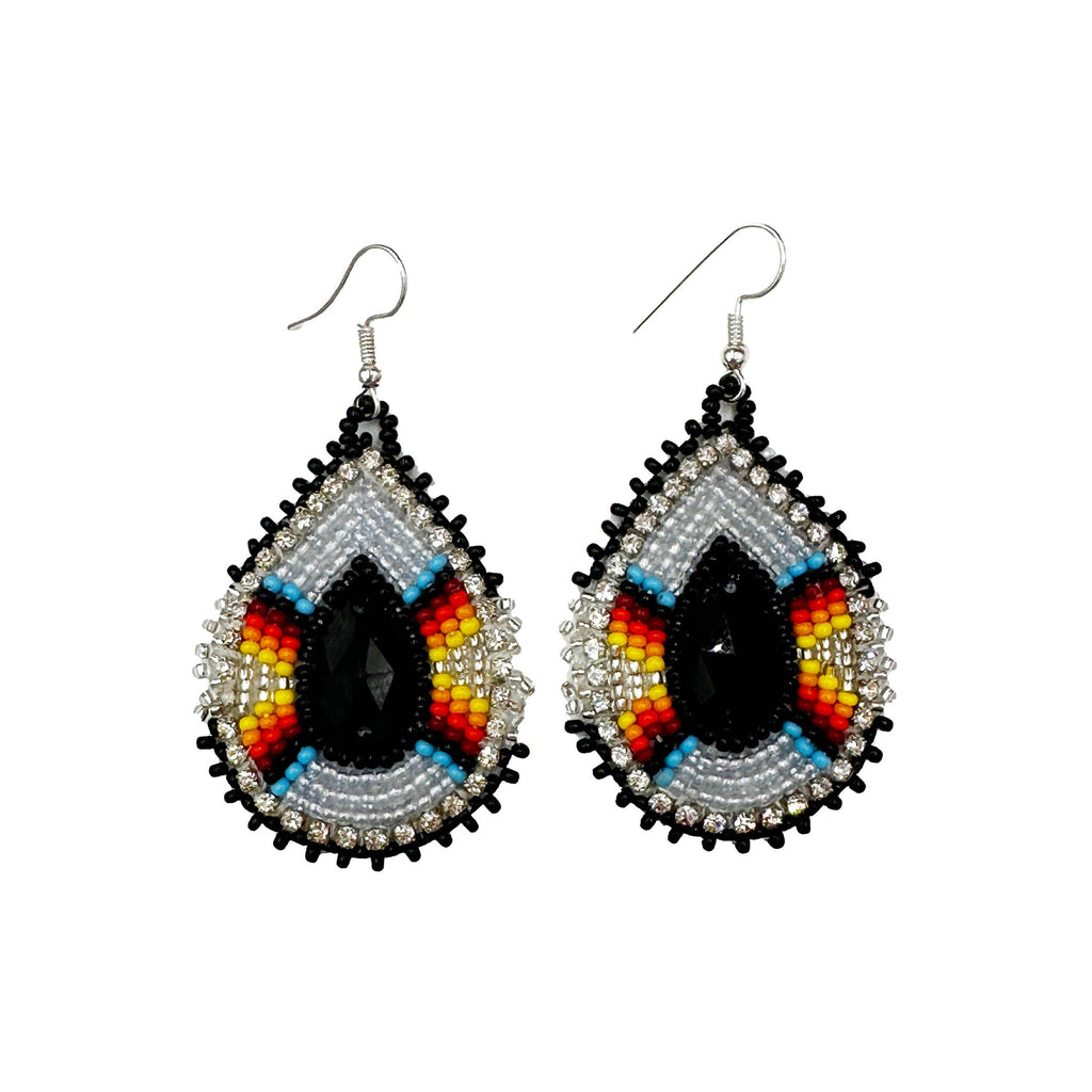 Gray Gem teardrop Earrings