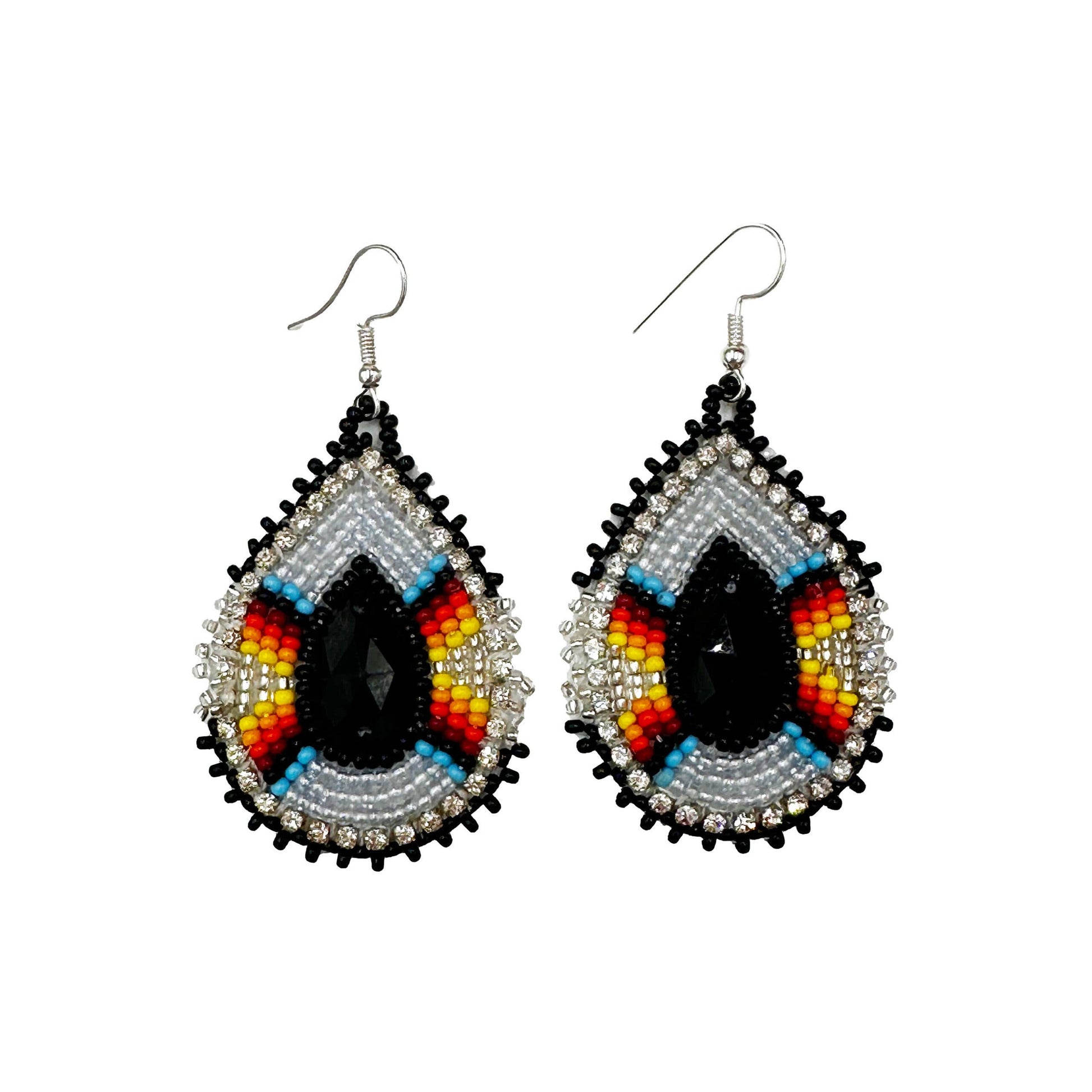 Gray Gem teardrop Earrings