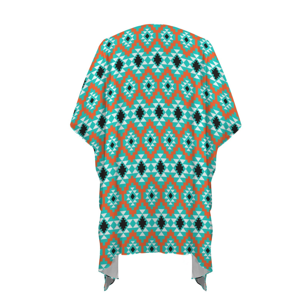 Baha Ranch Turquoise Aztec Duster Kimono Coverup