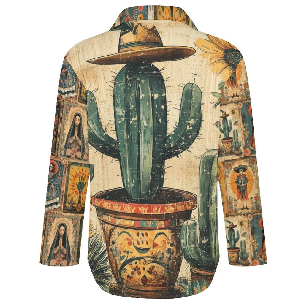 Baha Ranch Colores de Mexico Dia de los Muertos Button Up Blouse