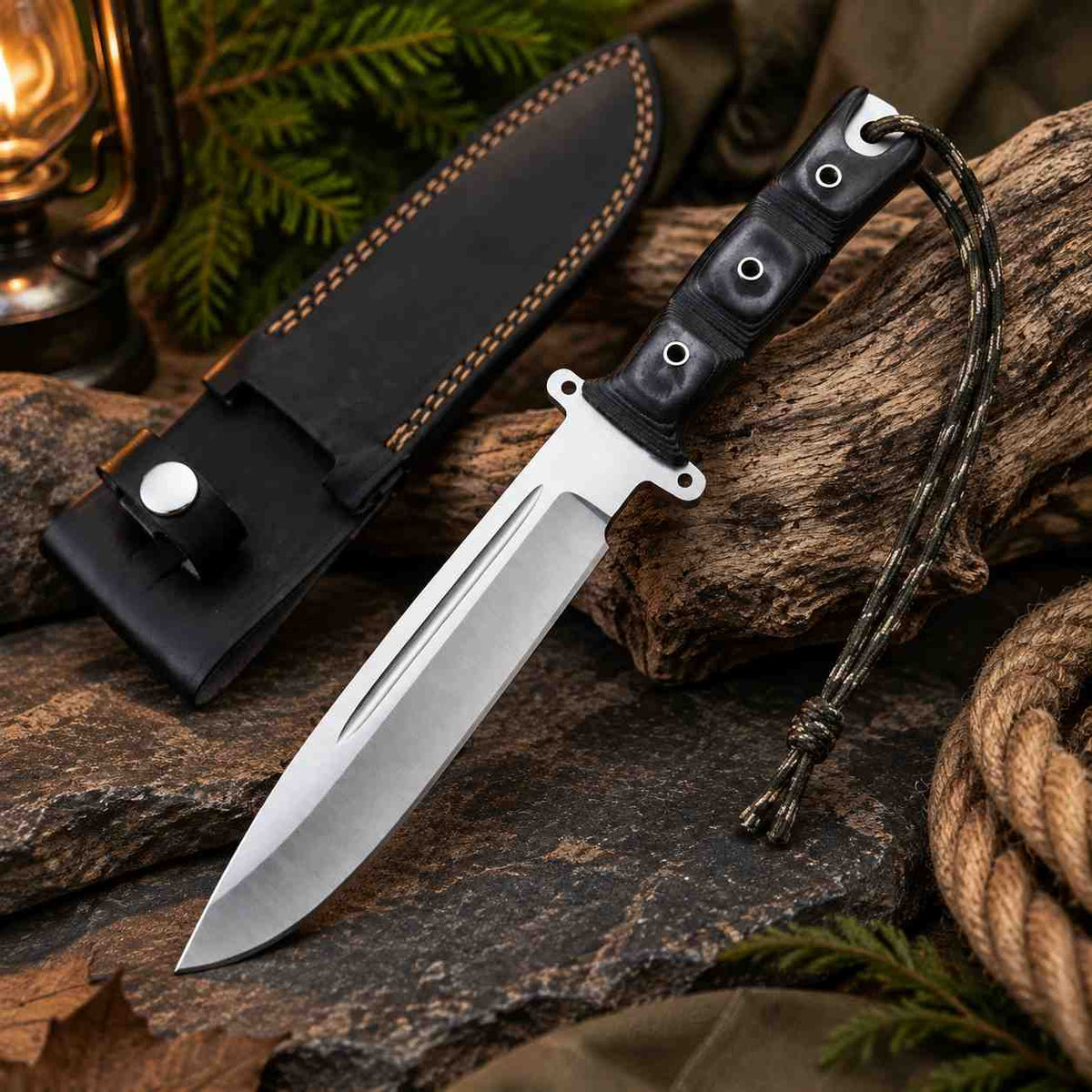 Daryl Dixon Inspired J2 Stainless Steel Survival Knife With Leather Sheath