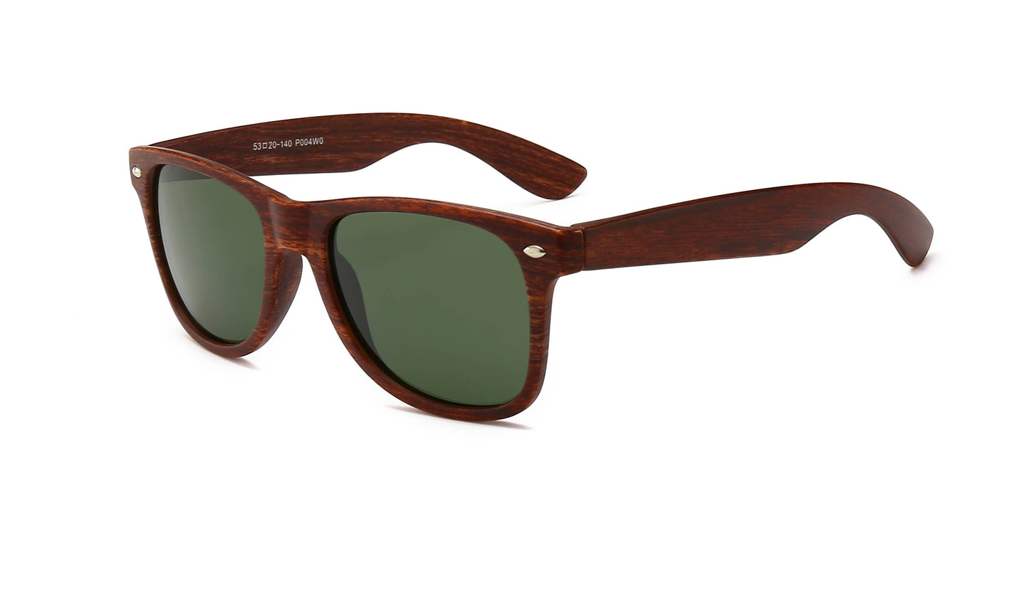 Polarized Wood Prints Square Sunglasses