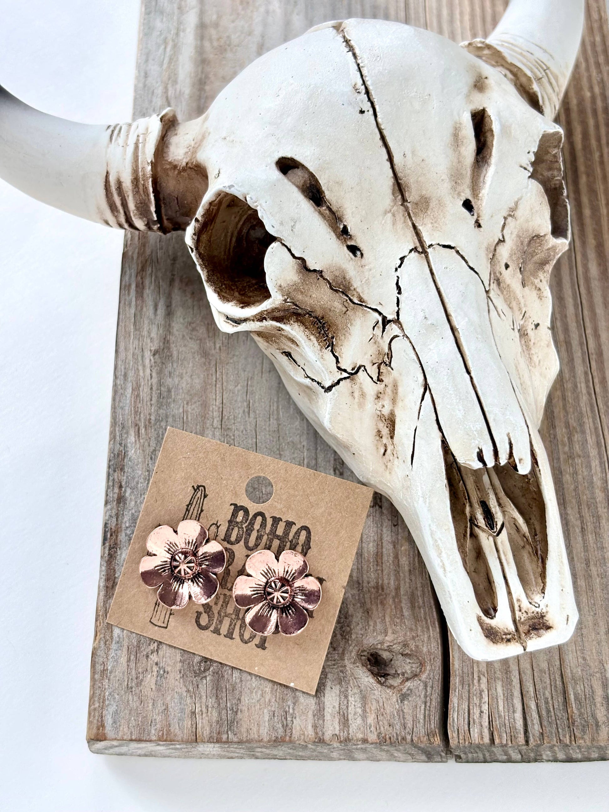 Western Style Flower Stud Earrings