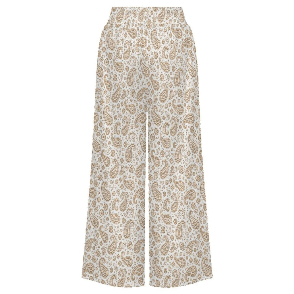 Baha Ranch Cream with Tan Paisley Bandana Wide Leg Pants