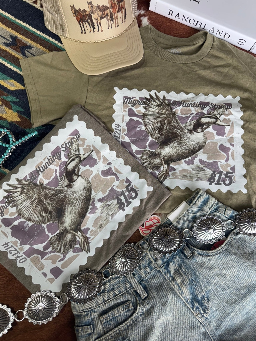 Duck Stamp Graphic Tee - Olive Green