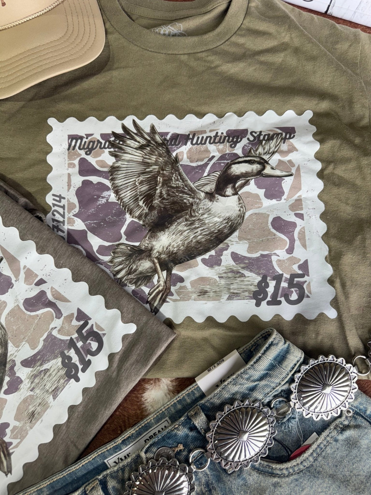 Duck Stamp Graphic Tee - Olive Green
