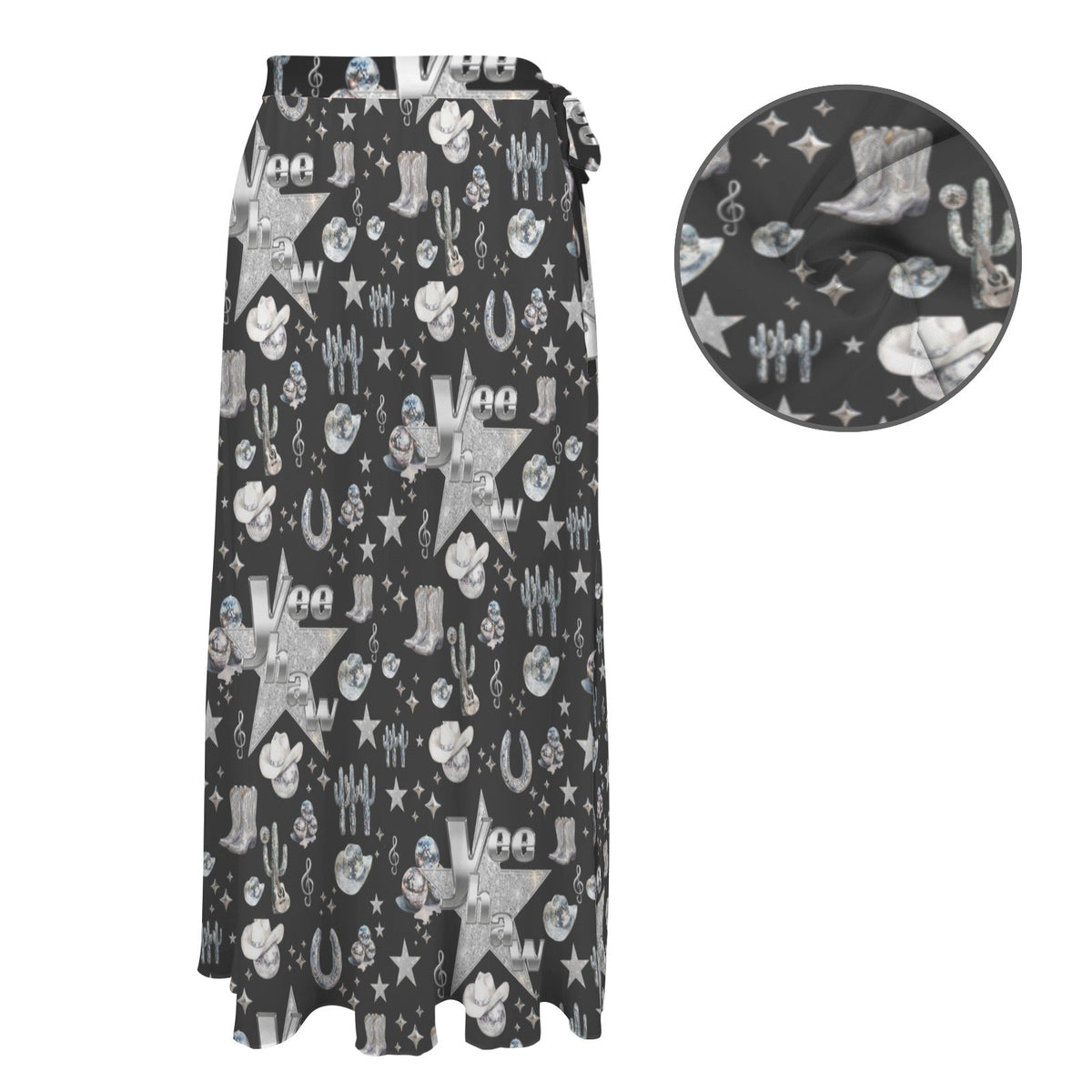 Baha Ranch Rhinestone Cowgirl Beach Swim Skirt Coverup