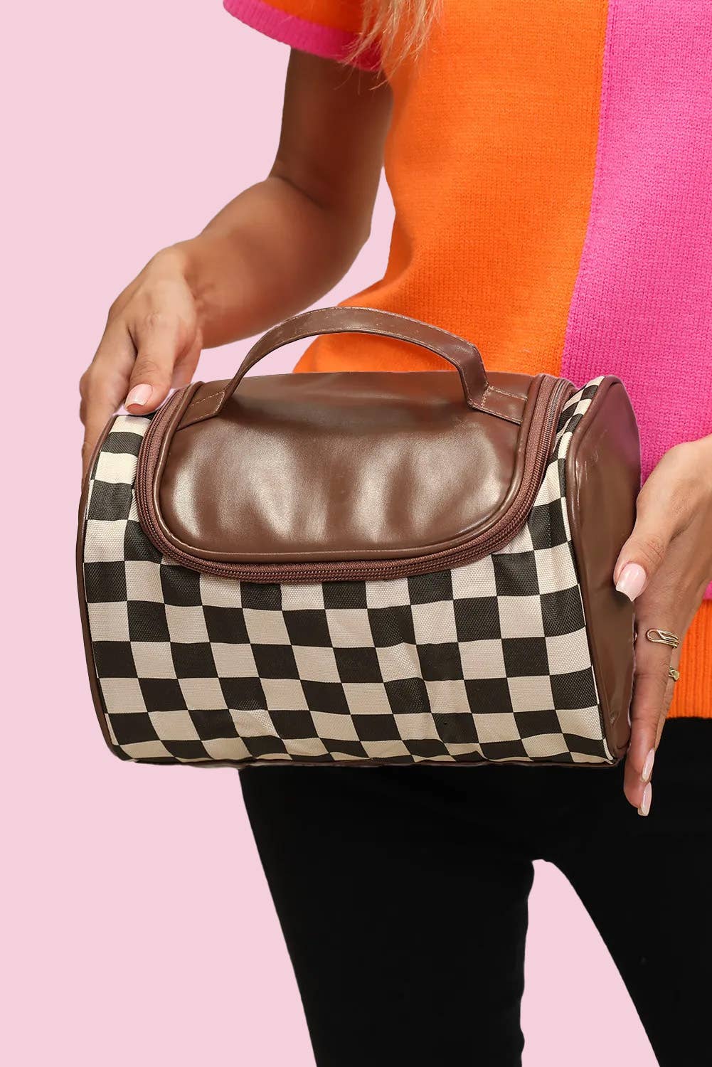 Checkered Toiletry Bag