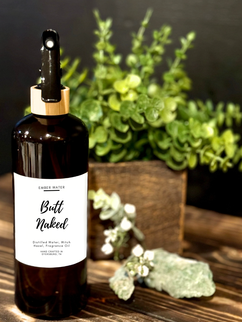 Butt Naked Non-Toxic Room and Linen Spray, Cherry Strawberry Musk Scent, 16 oz