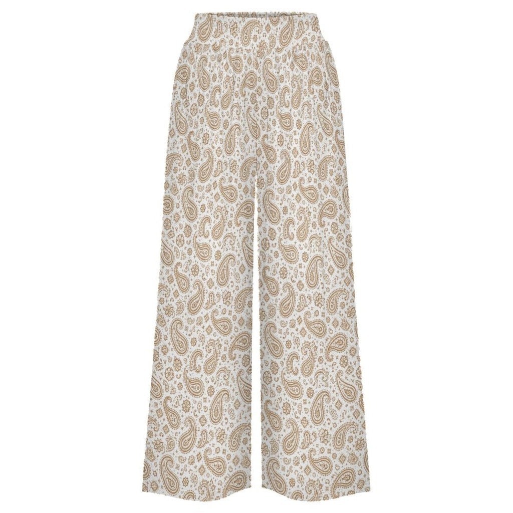 Baha Ranch Cream with Tan Paisley Bandana Wide Leg Pants