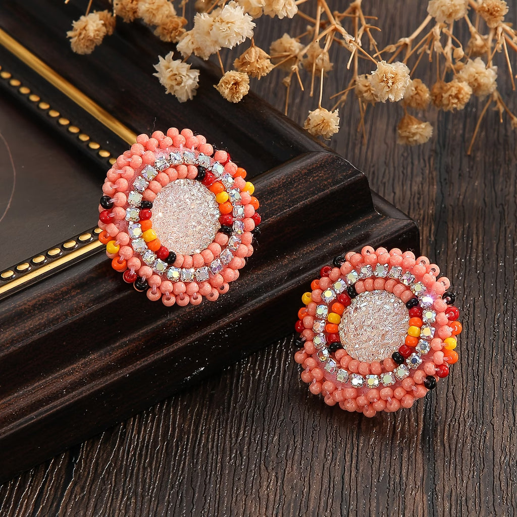 Flashy Beaded Studs