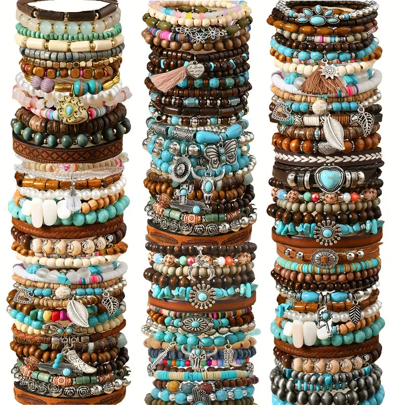 Beaded Wood Bracelets