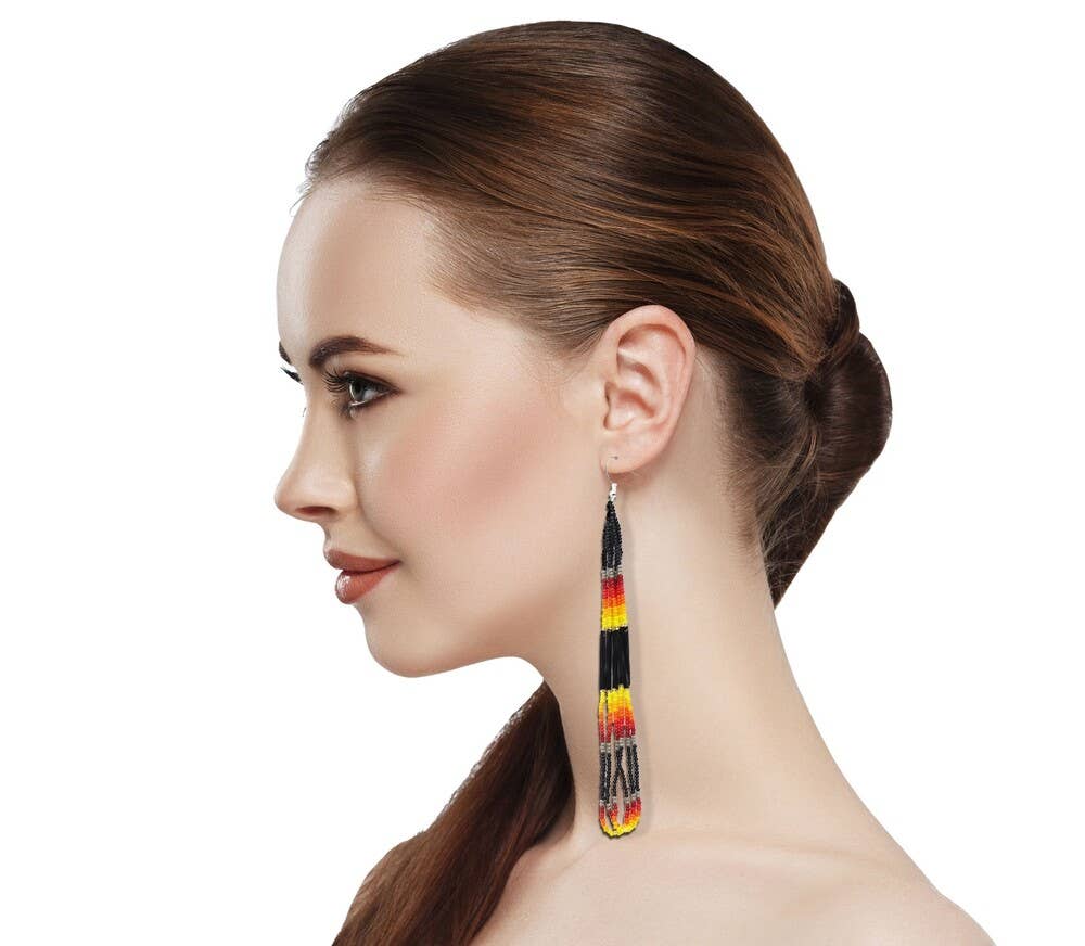 Black Fire Loop Hook Earrings