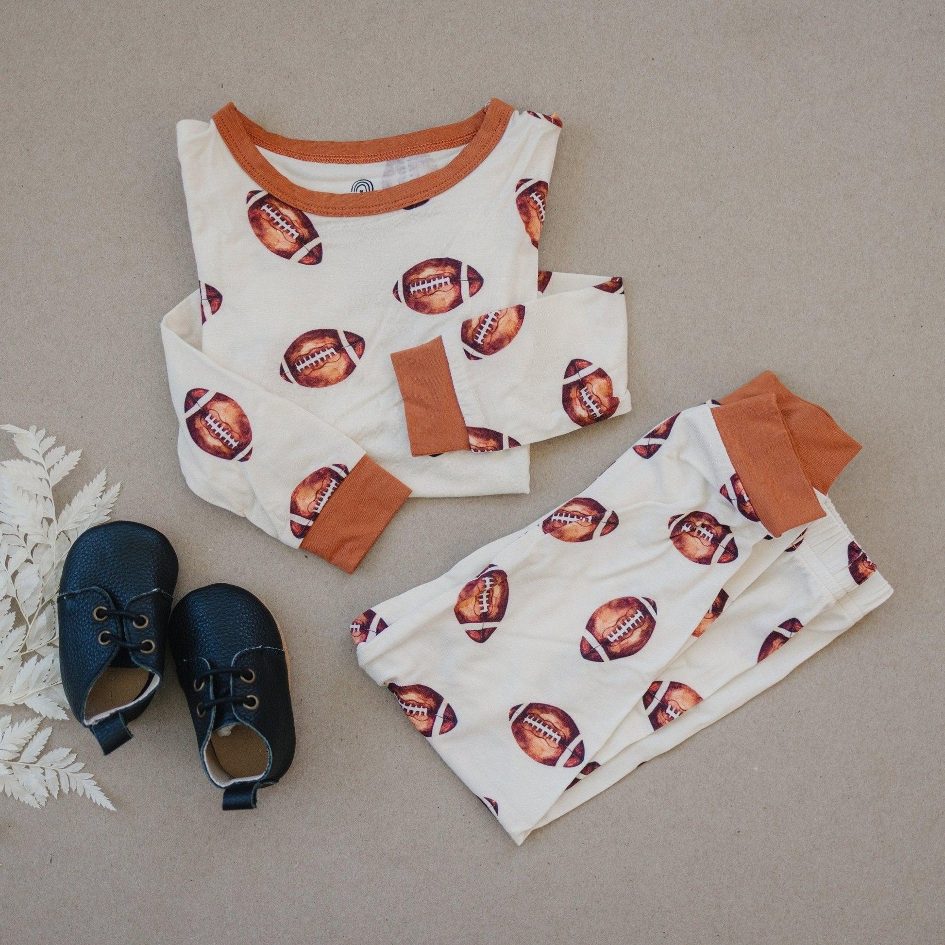 Football Print 2pc Bamboo Pajamas
