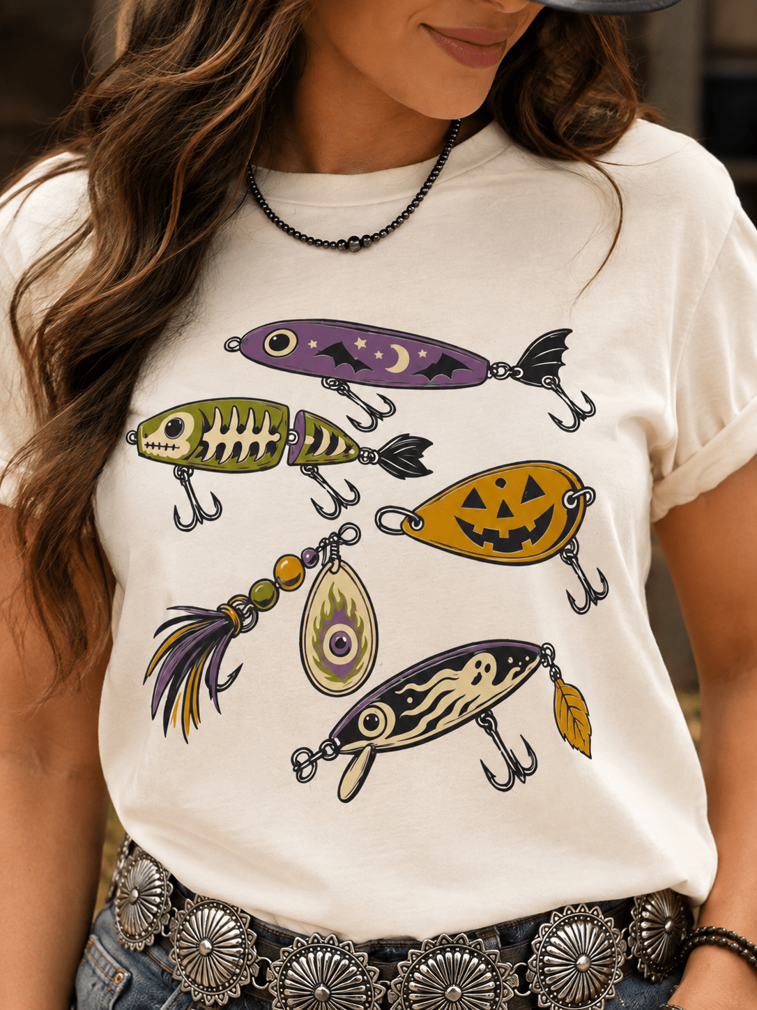 Halloween Fishing Lure Graphic Tee