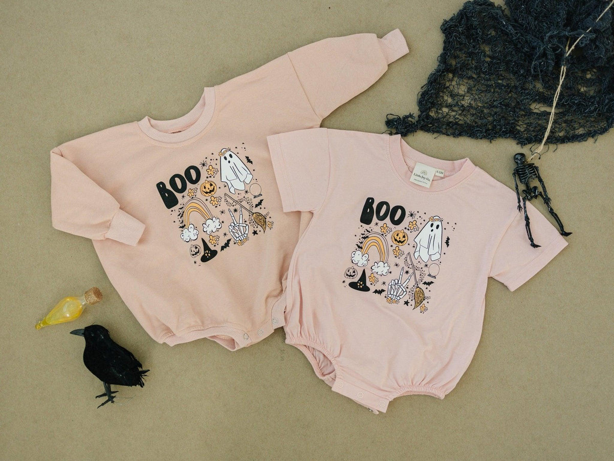 Halloween Girly Graphic Organic Cotton T-Shirt Romper *0-3m left