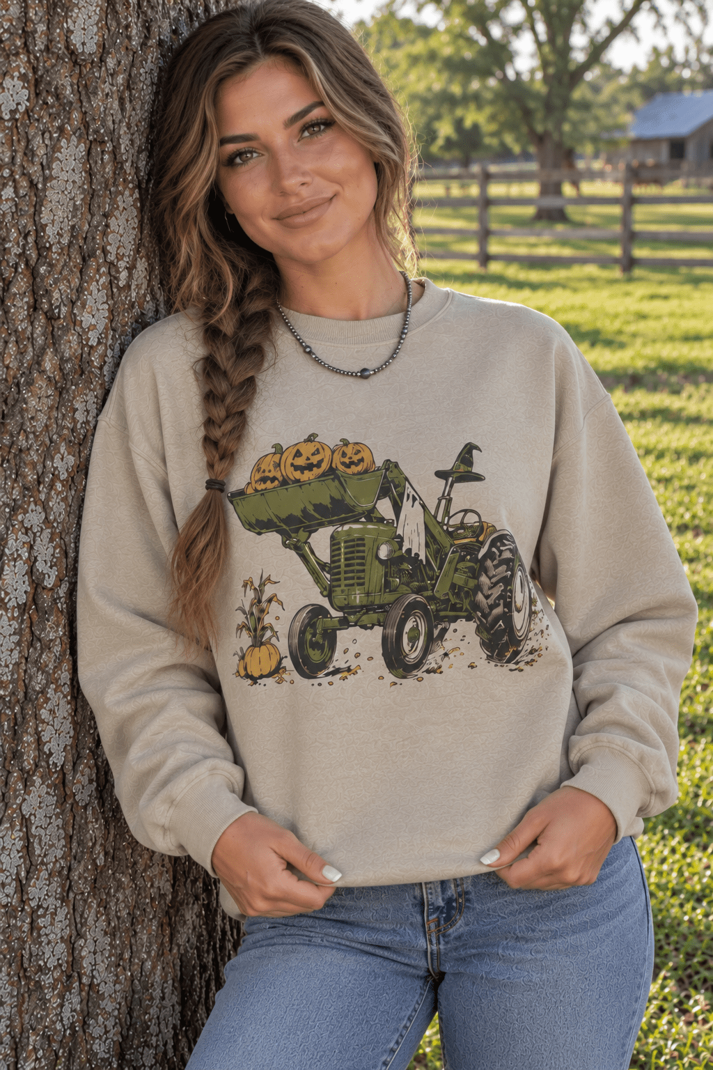Halloween Tractor Graphic Sweatshirt