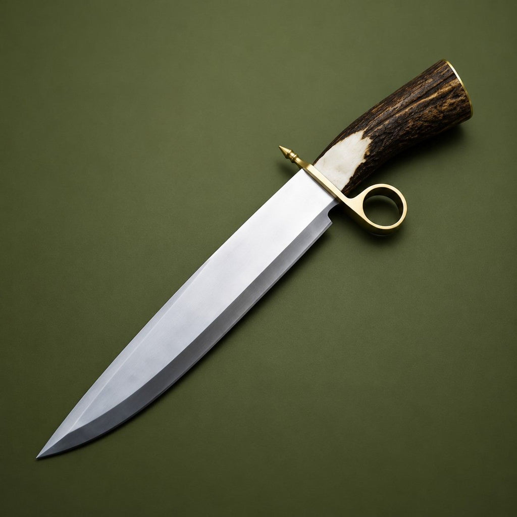 Tombstone Billy Clanton Ring Guard Bowie Knife Replica – Handmade 1095 Carbon Steel Knife