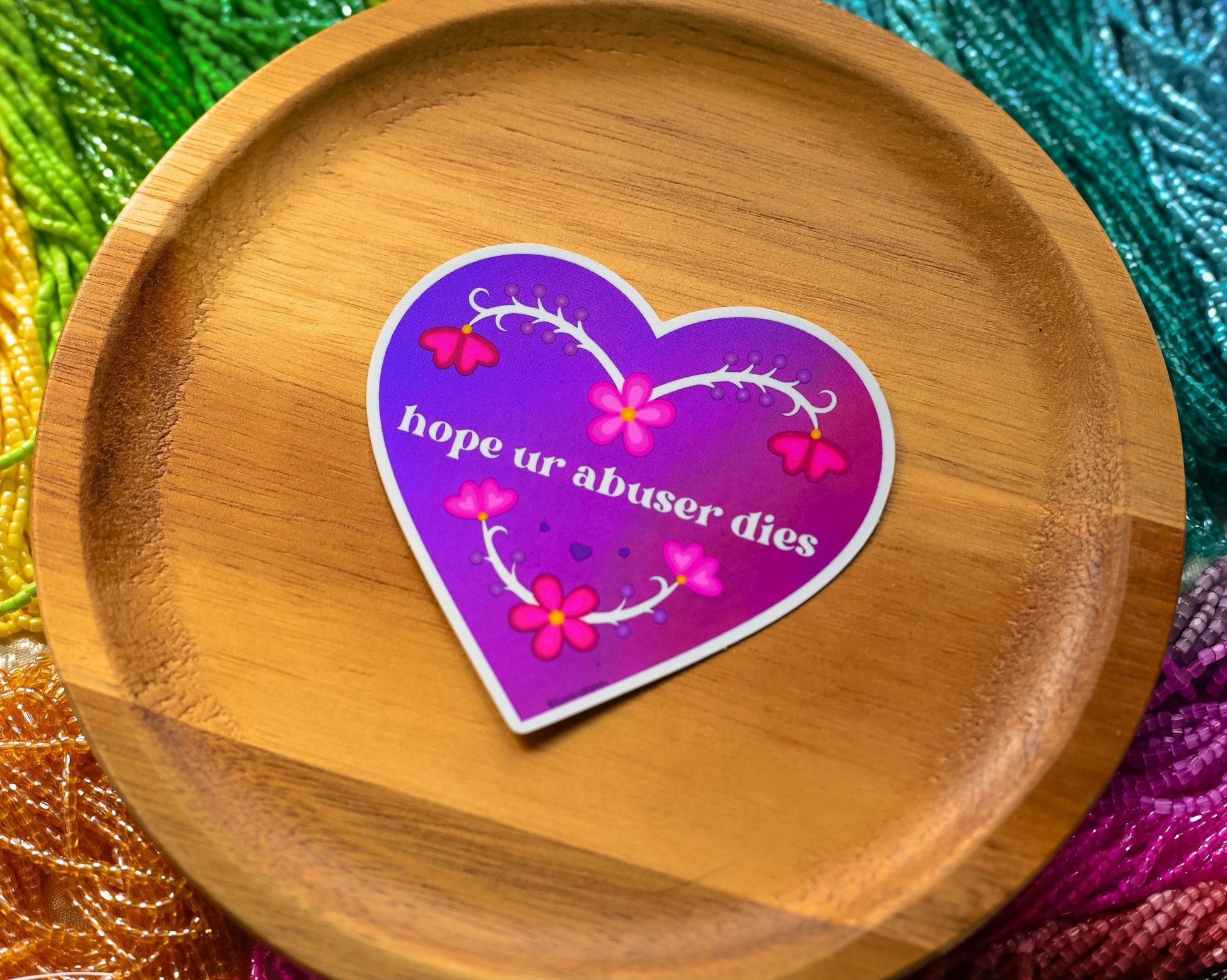 Hope Ur Abuser Dies Holographic Sticker