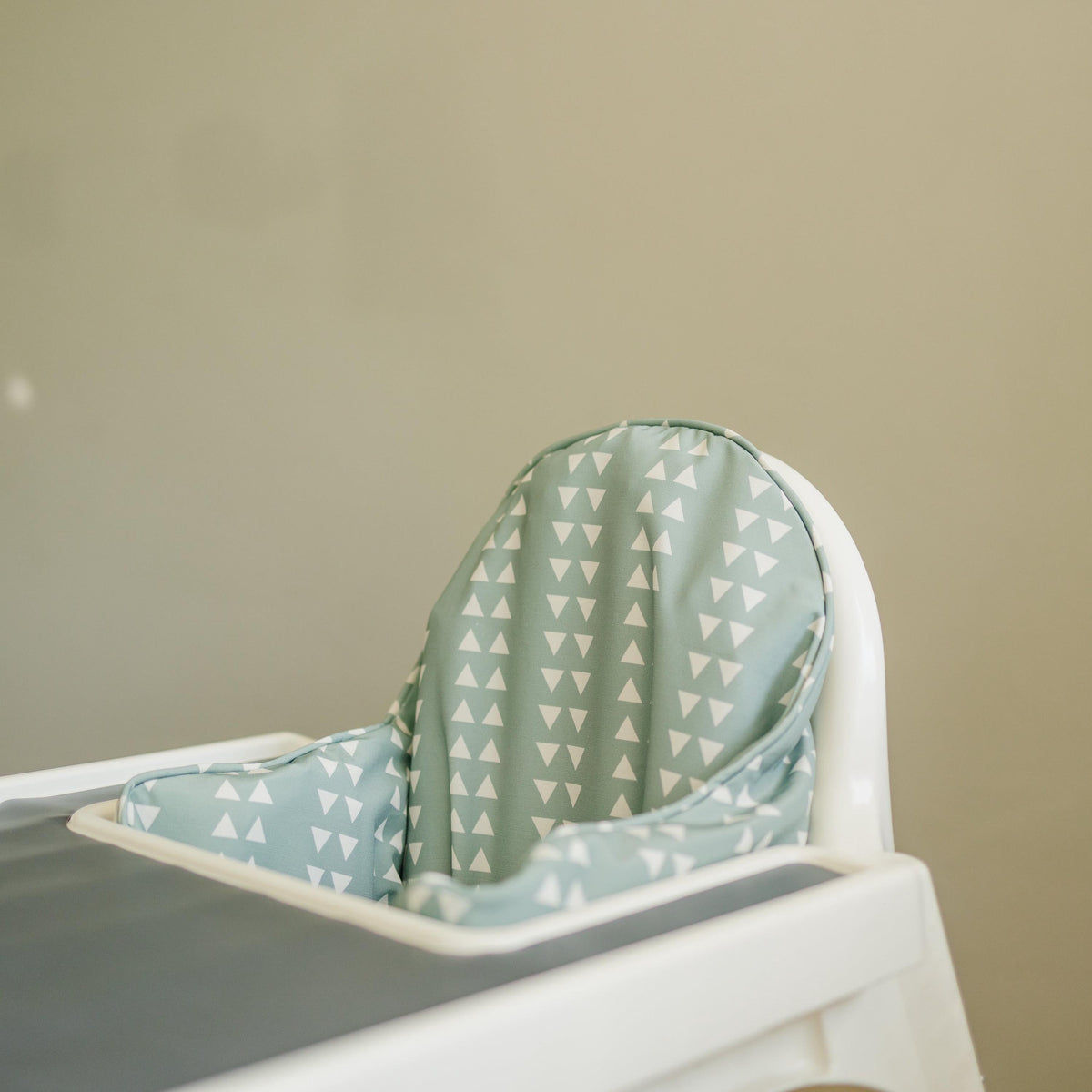 IKEA Antilop Highchair Cushion Cover: Sage Green Geo, Wipeable