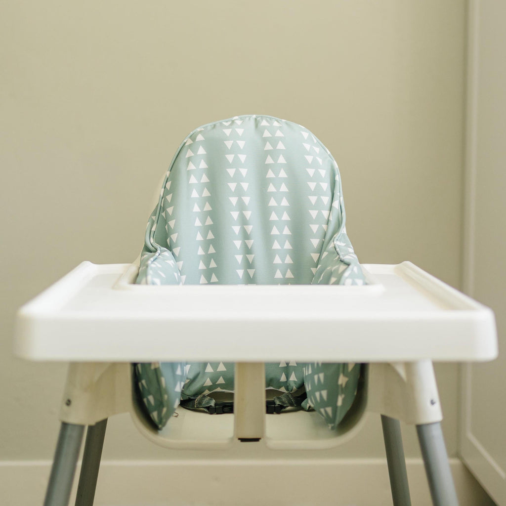 IKEA Antilop Highchair Cushion Cover: Sage Green Geo, Wipeable