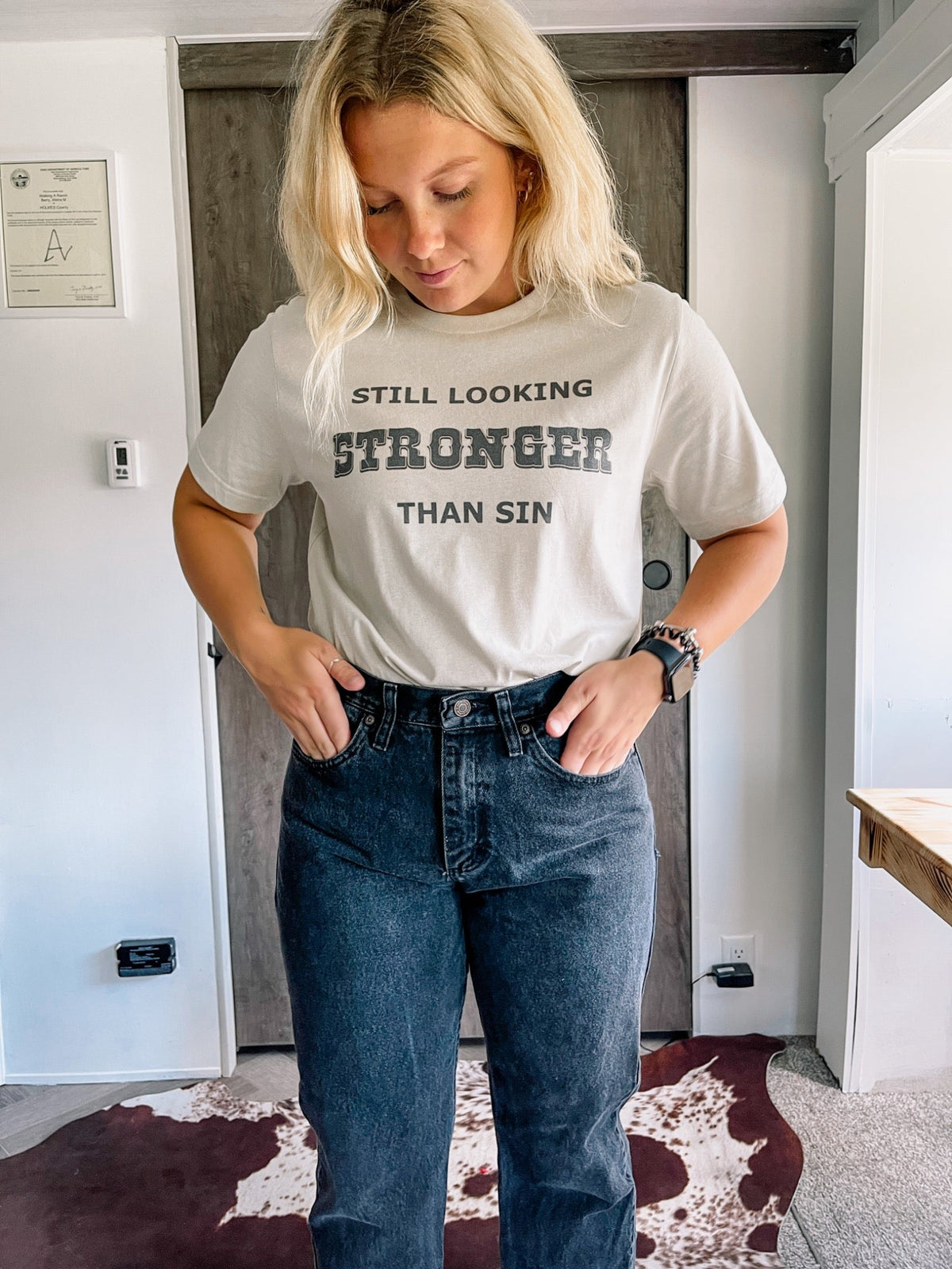 Stronger Than Sin Graphic Shirt – Graphic Tee, Long Sleeve & Crewneck