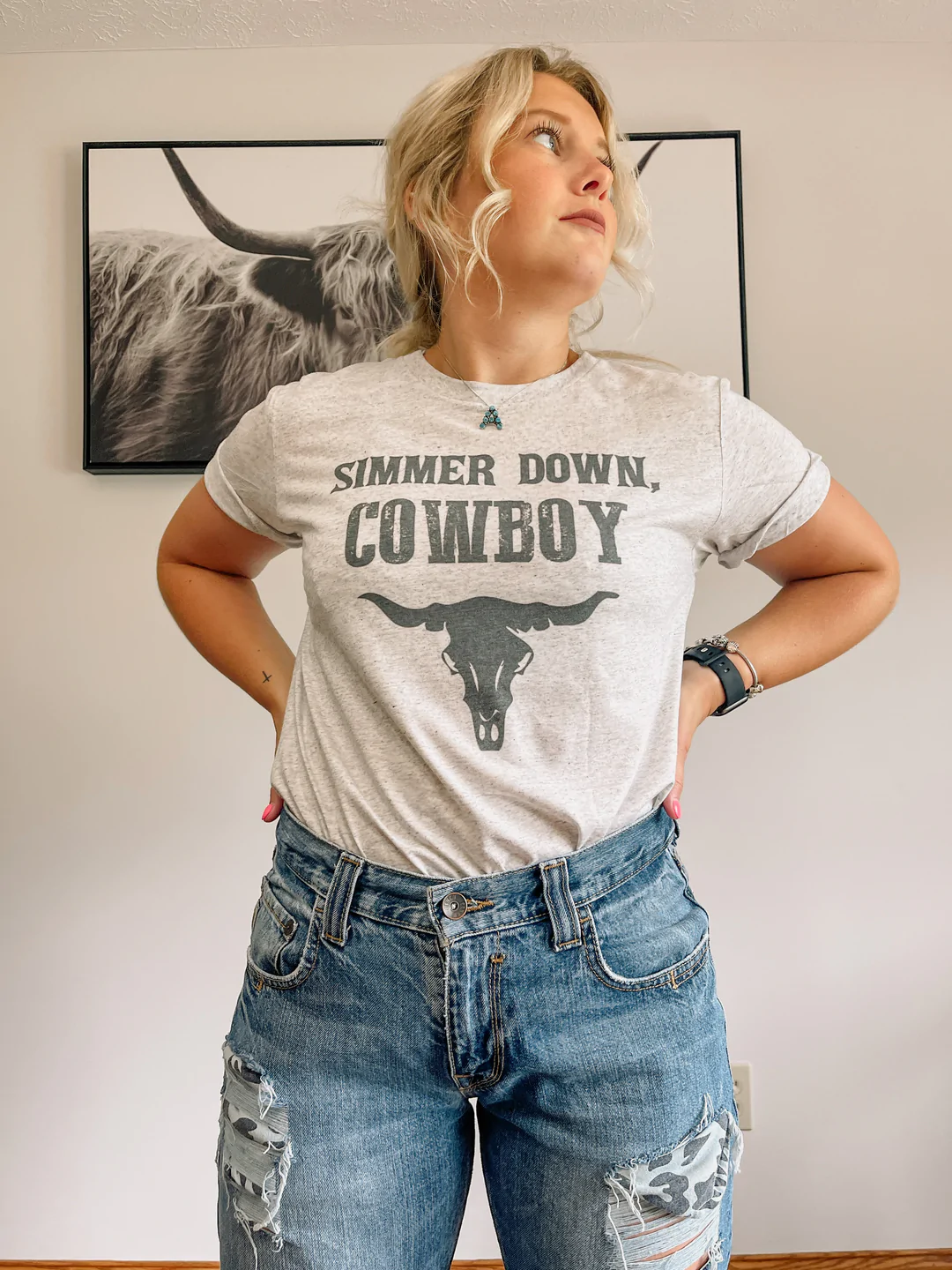 Simmer Down Cowboy Graphic Shirt – Graphic Tee, Long Sleeve & Crewneck