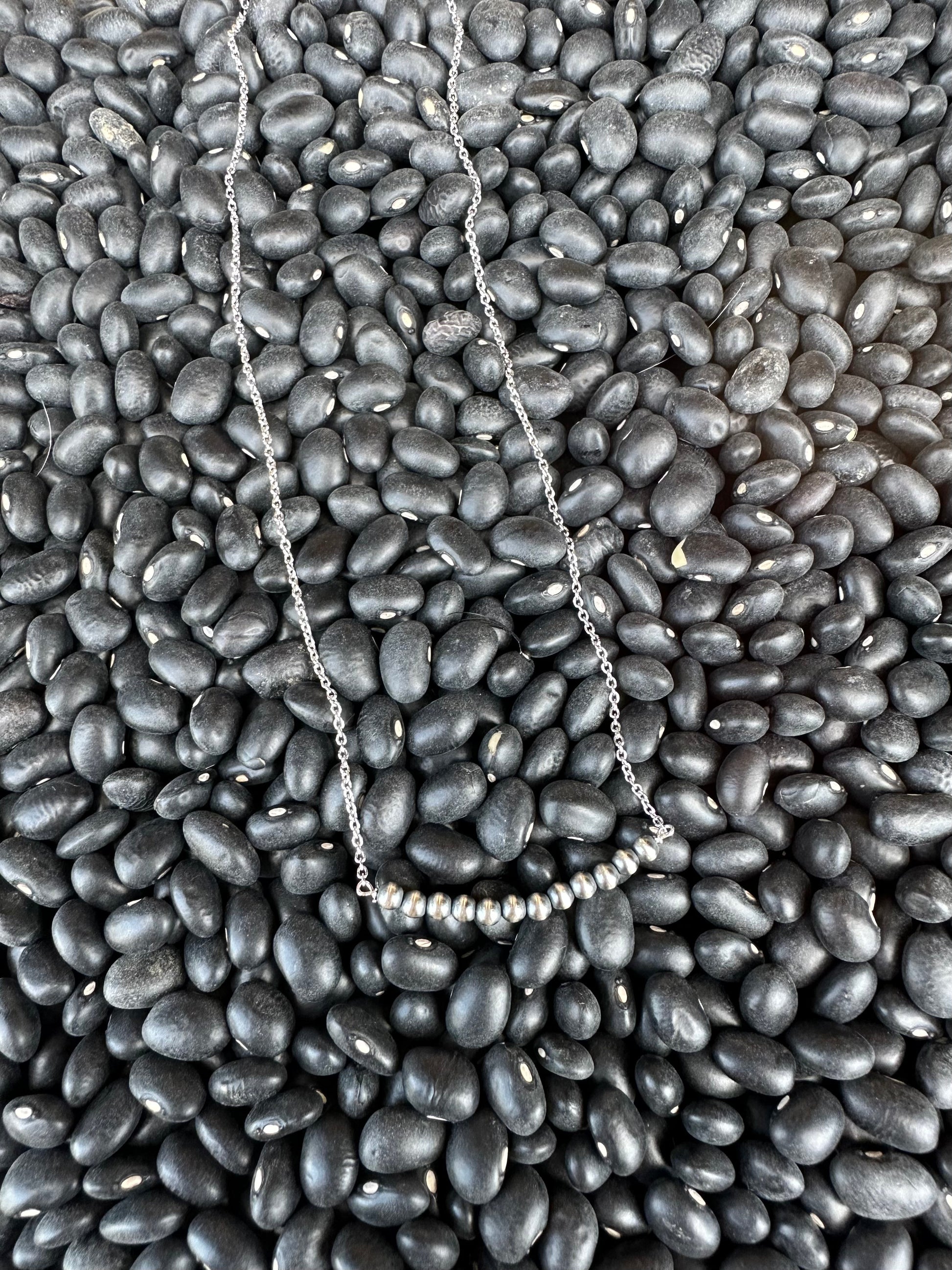 Authentic Silver Pearl Bar Necklace
