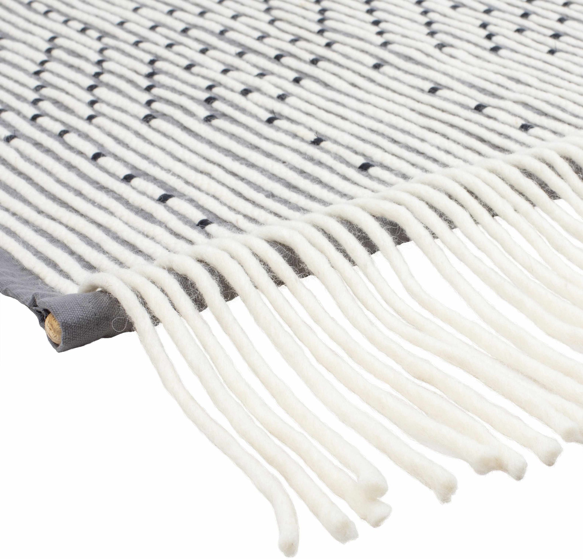 Mansura Gray and White Patterned Wall Hanging