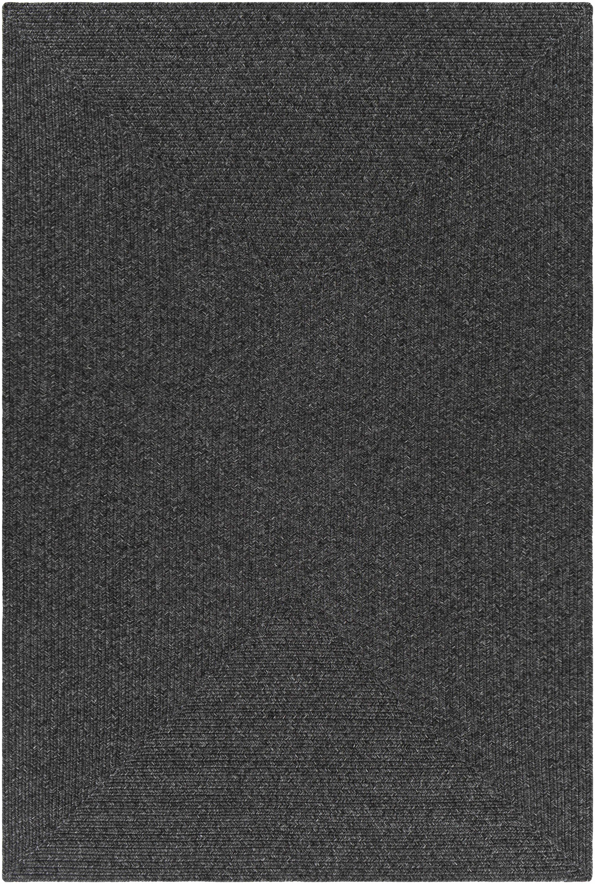 Black Braided Faux Jute Rug