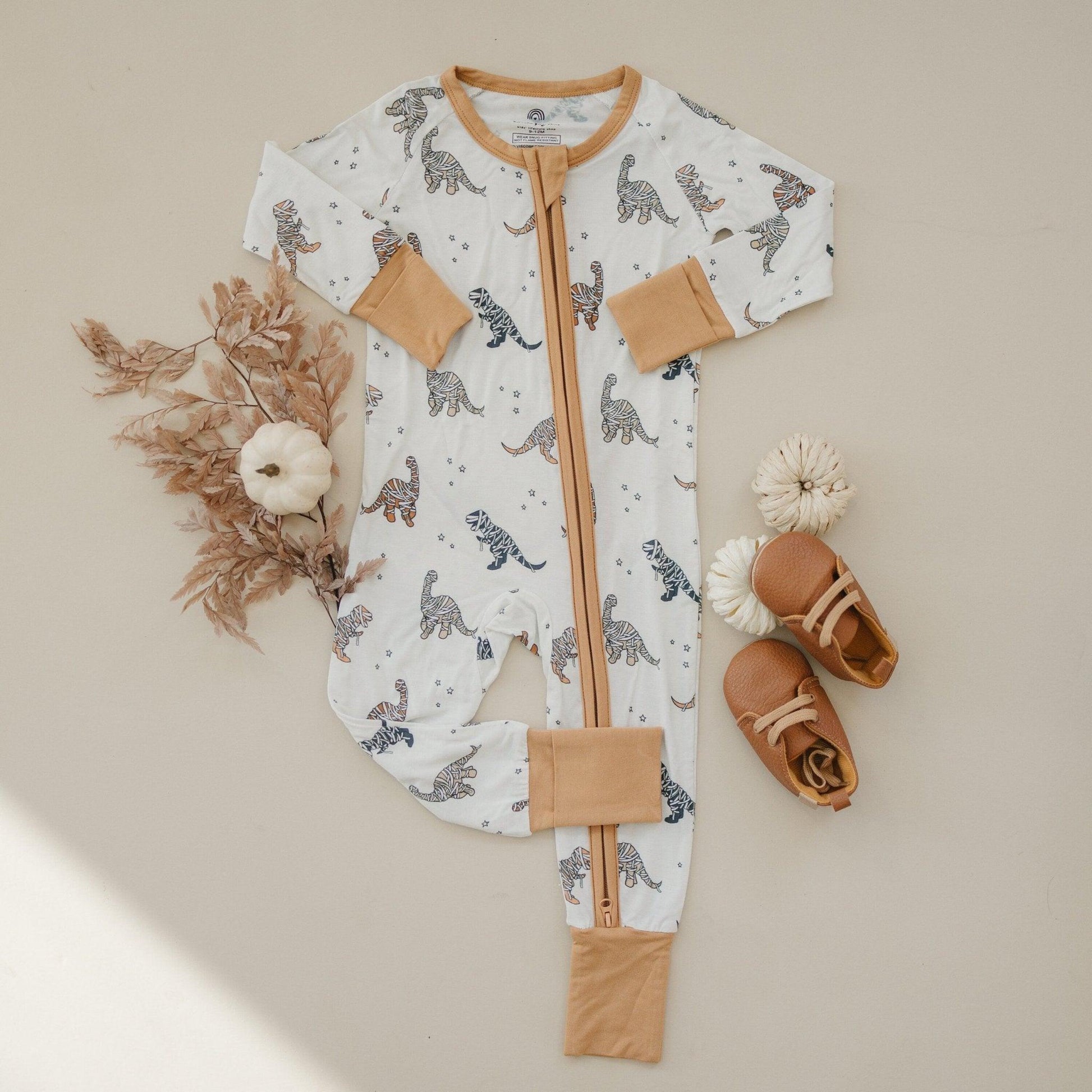 Mummy-Saurus Rex Bamboo Zippy Romper *Newborn & 0-3 months only