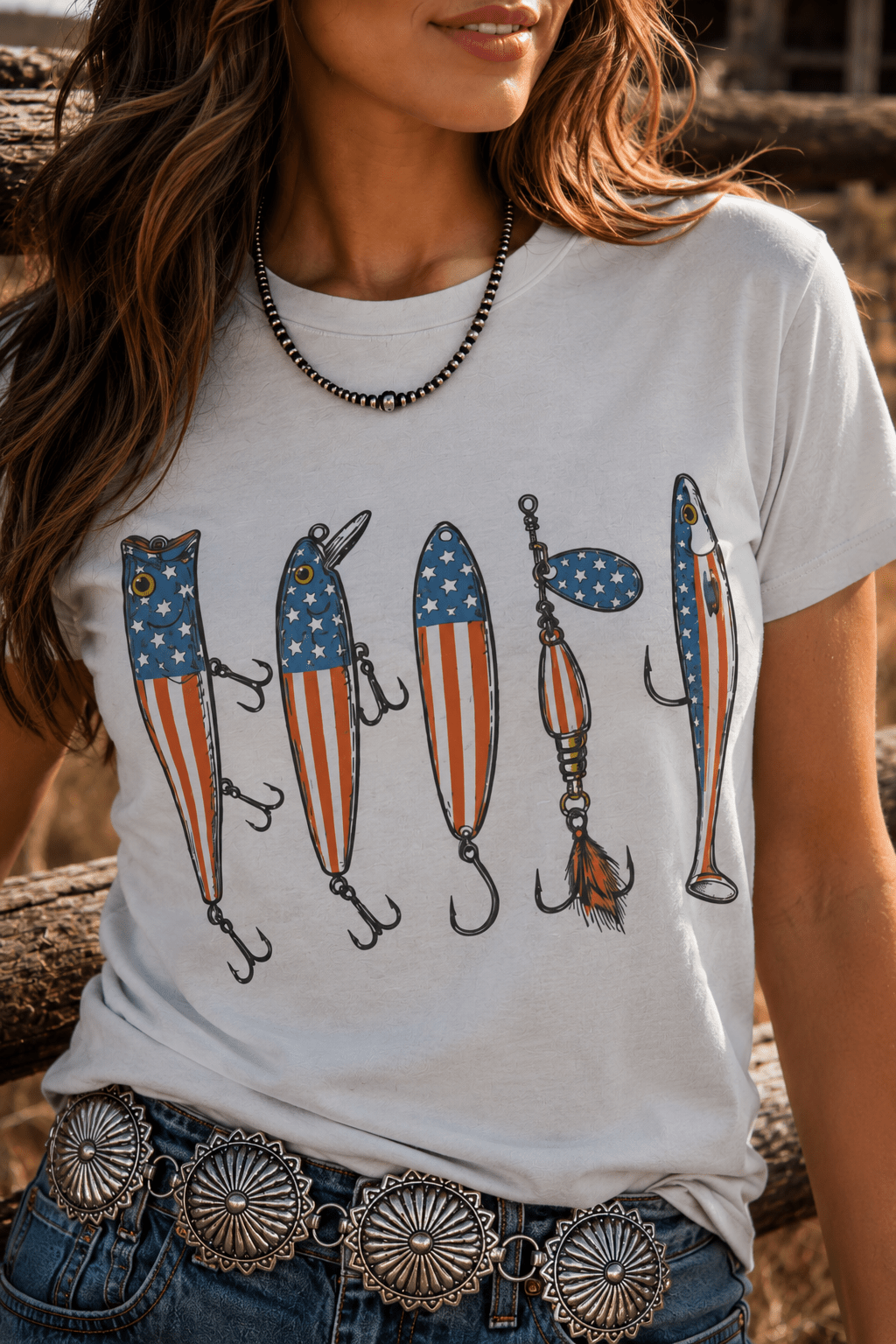 Patriotic Fishing Lure Graphic Tee