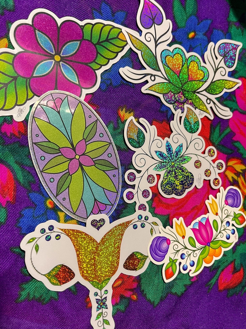 Pink Berries Ojibwe Floral Sticker