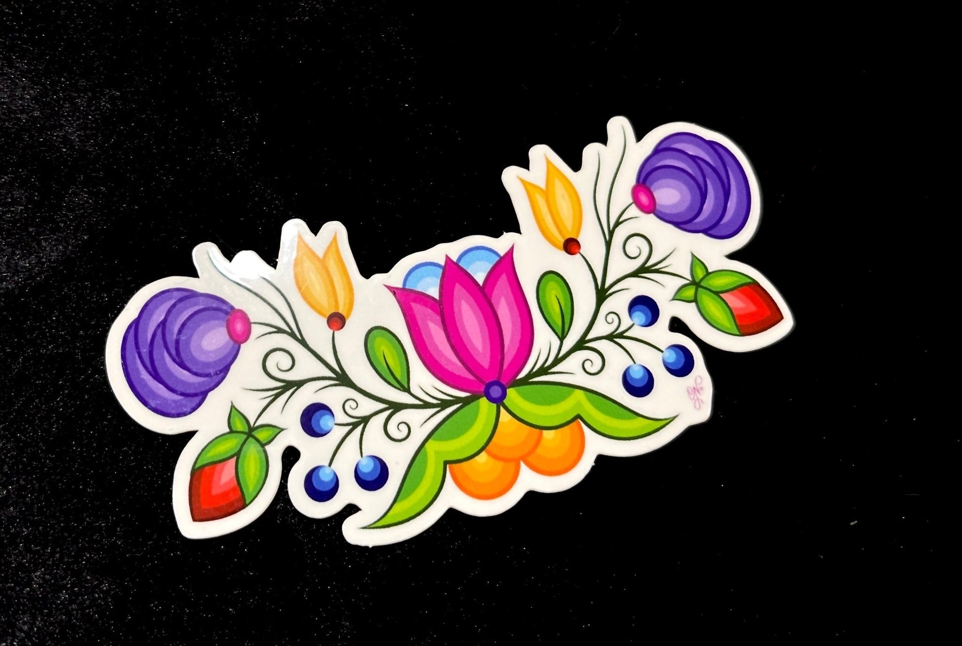 Pink Tulip Ojibwe Floral Sticker