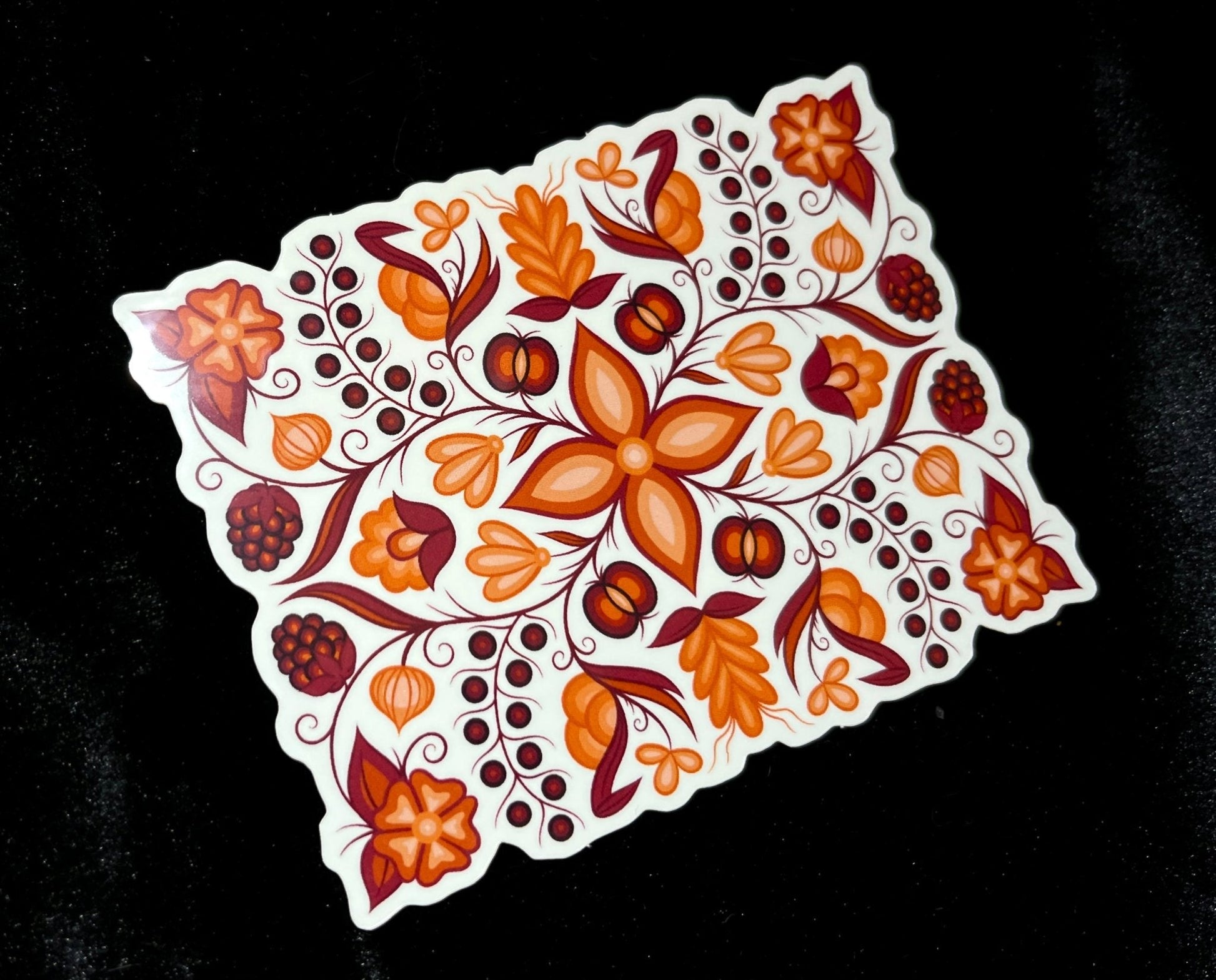 Pink/Orange Ojibwe Floral Sticker
