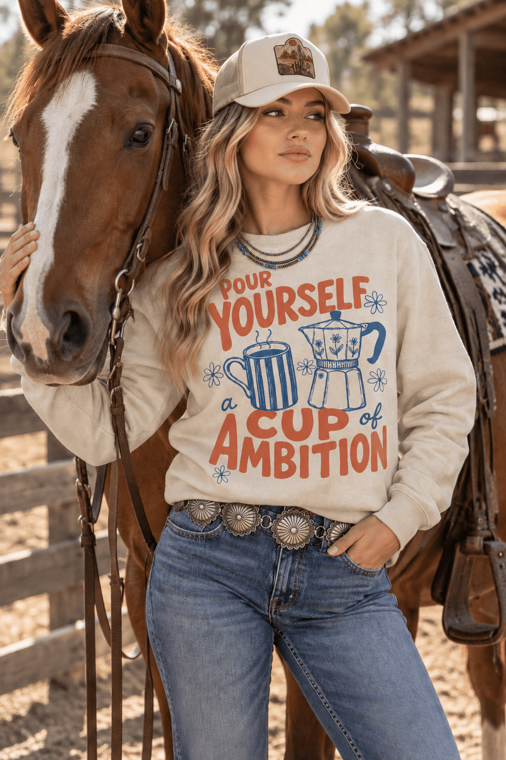 Pour Yourself A Cup of Ambition Graphic Sweatshirt