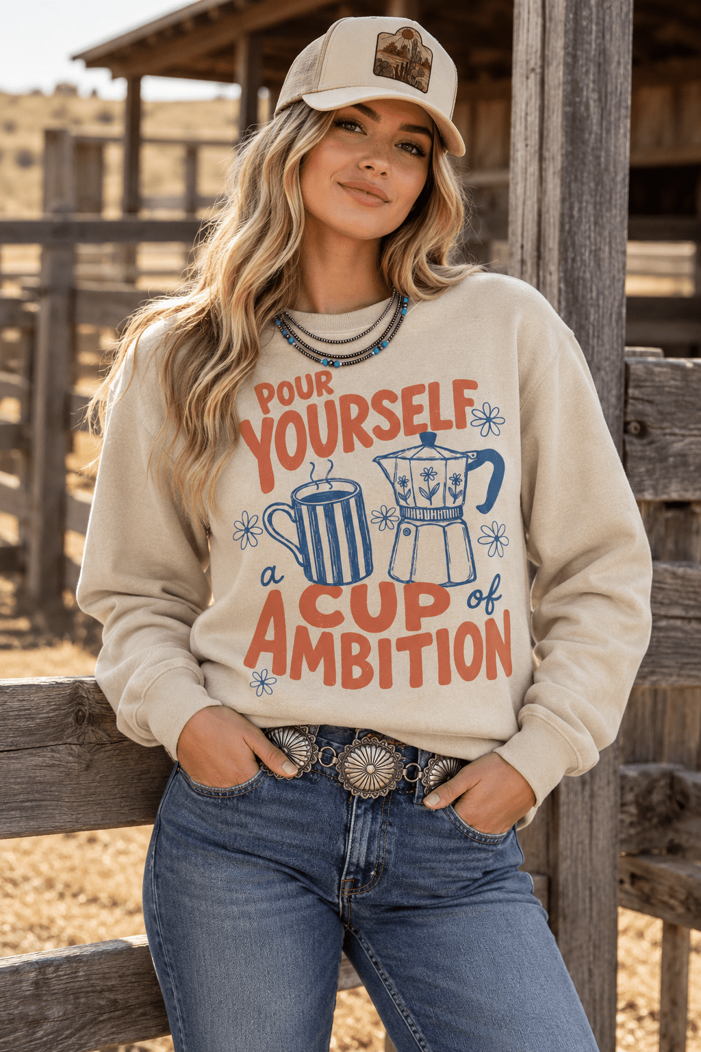Pour Yourself A Cup of Ambition Graphic Sweatshirt
