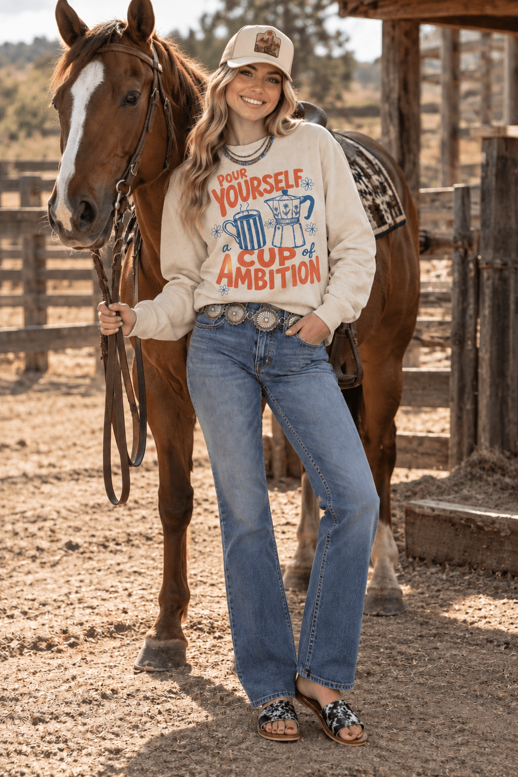 Pour Yourself A Cup of Ambition Graphic Sweatshirt