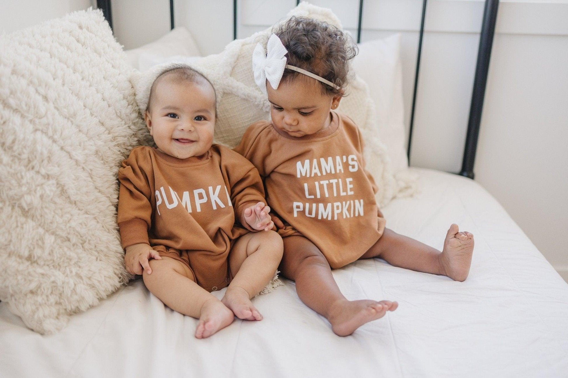 Pumpkin Sweatshirt or Sweatshirt Romper - Cream or Orange