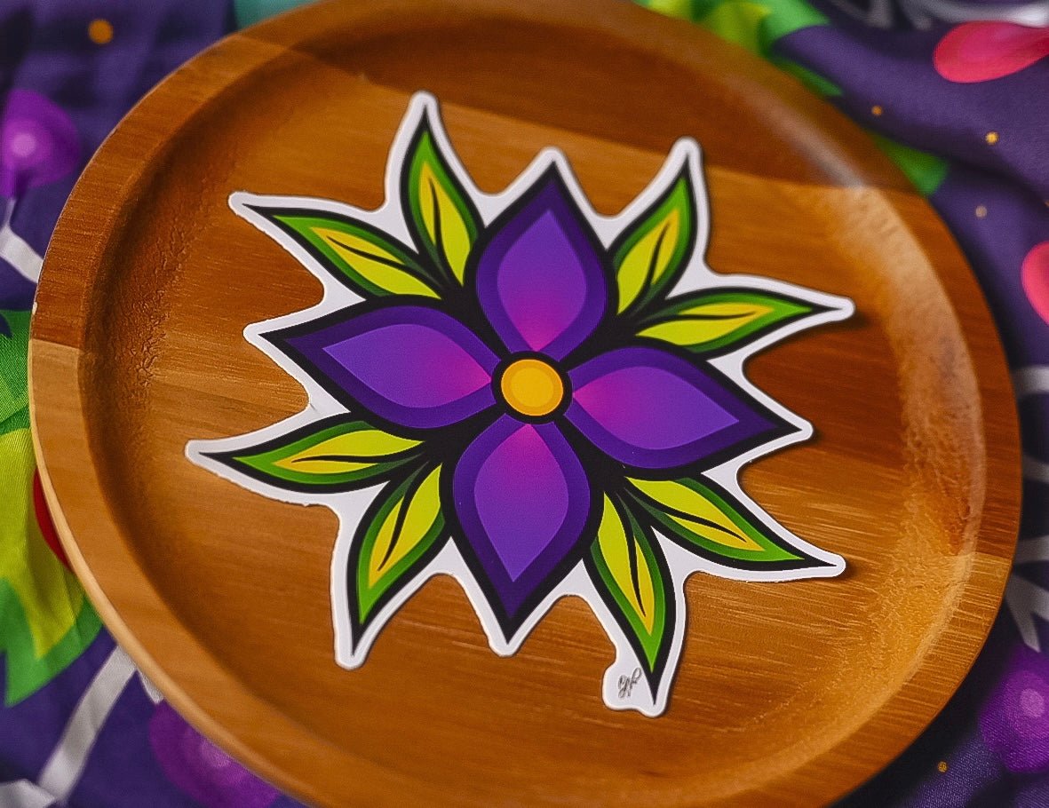 Purple Gradient Flower Sticker
