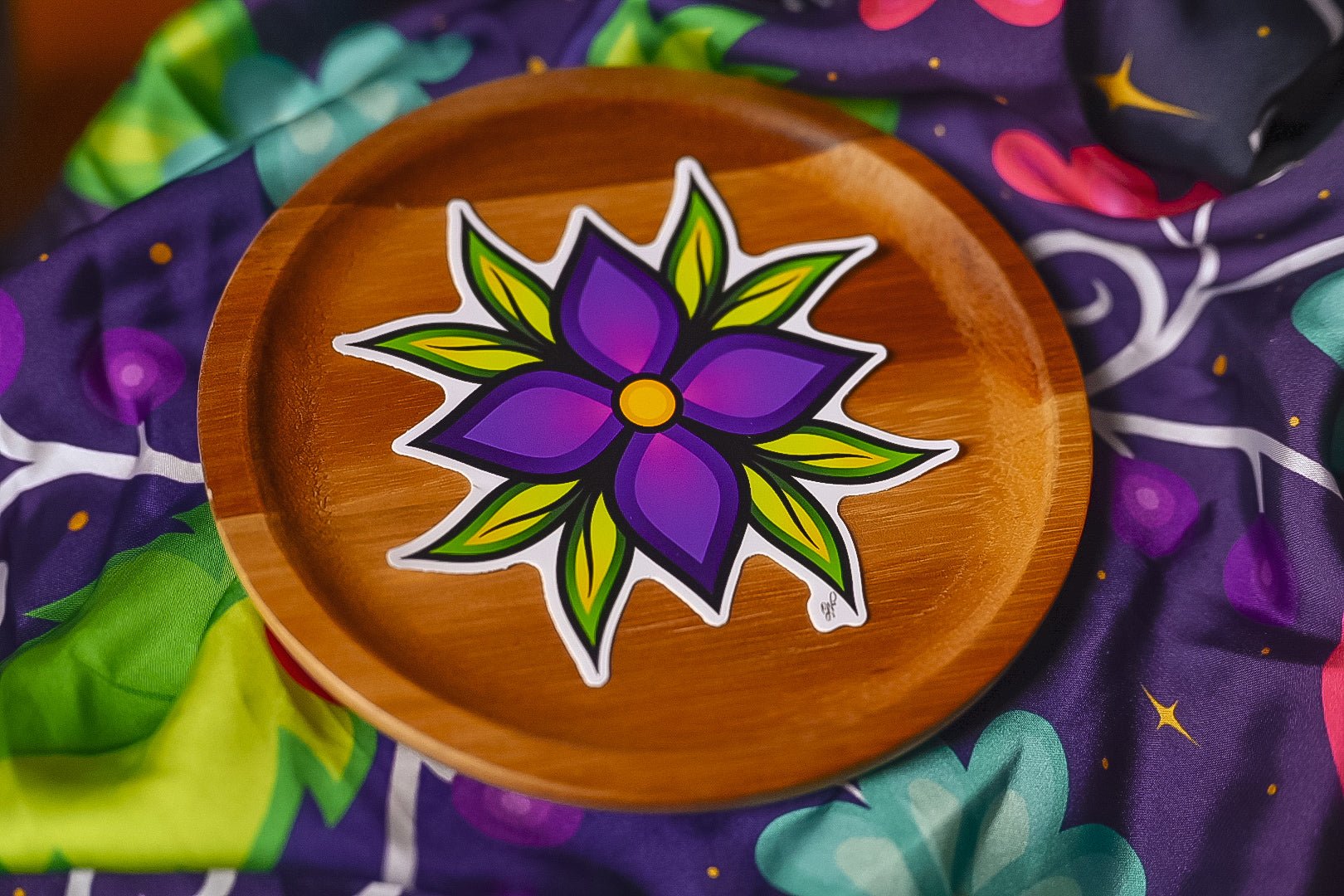Purple Gradient Flower Sticker