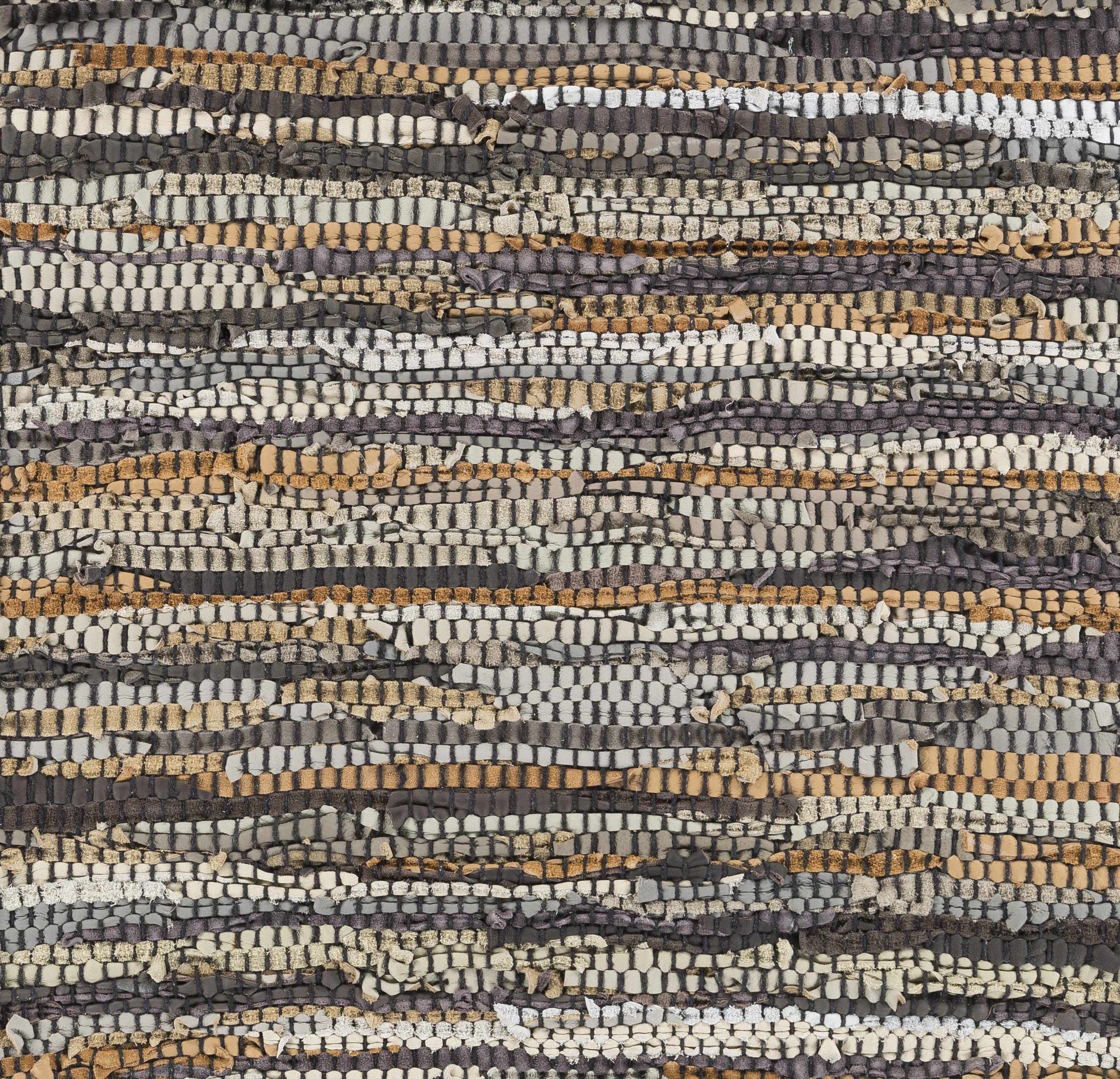 Hand Woven Leather Rag Rug