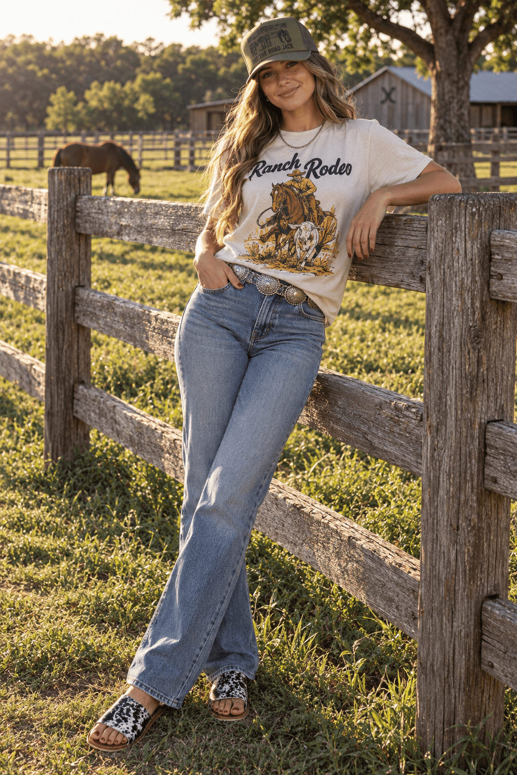 Ranch Rodeo Cowboy Roping Graphic Tee