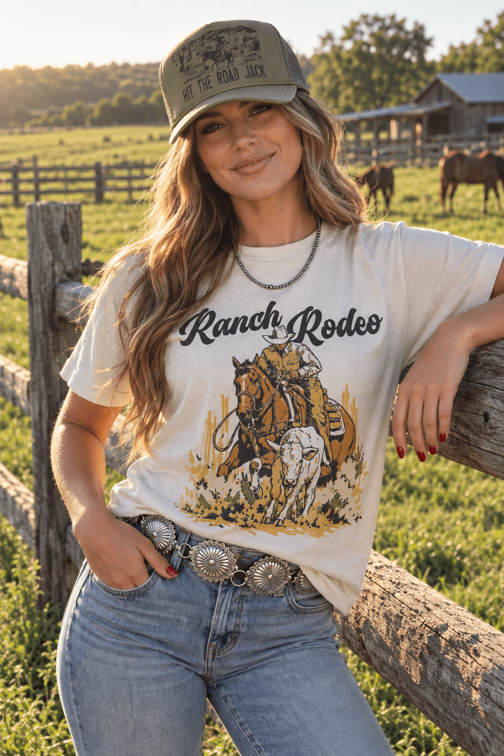 Ranch Rodeo Cowboy Roping Graphic Tee