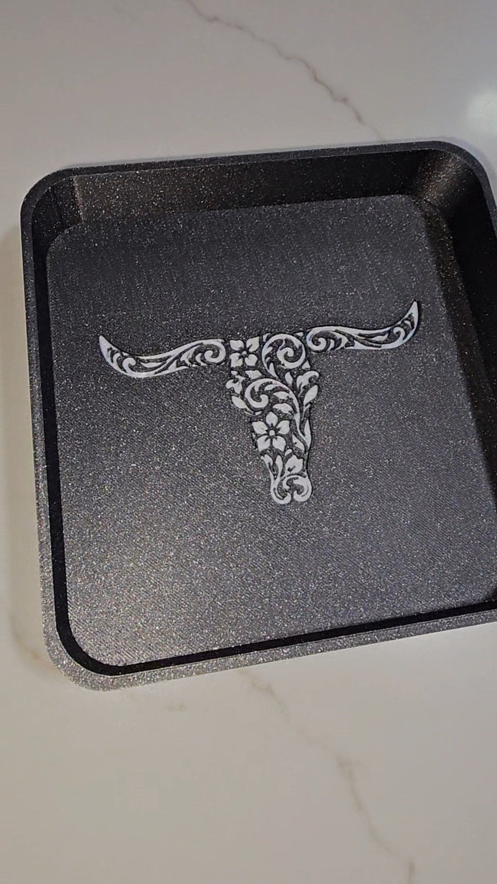 Baha Ranch 3d Print Western Longhorn Cowboy Cowgirl Accessory Tooled Tray
