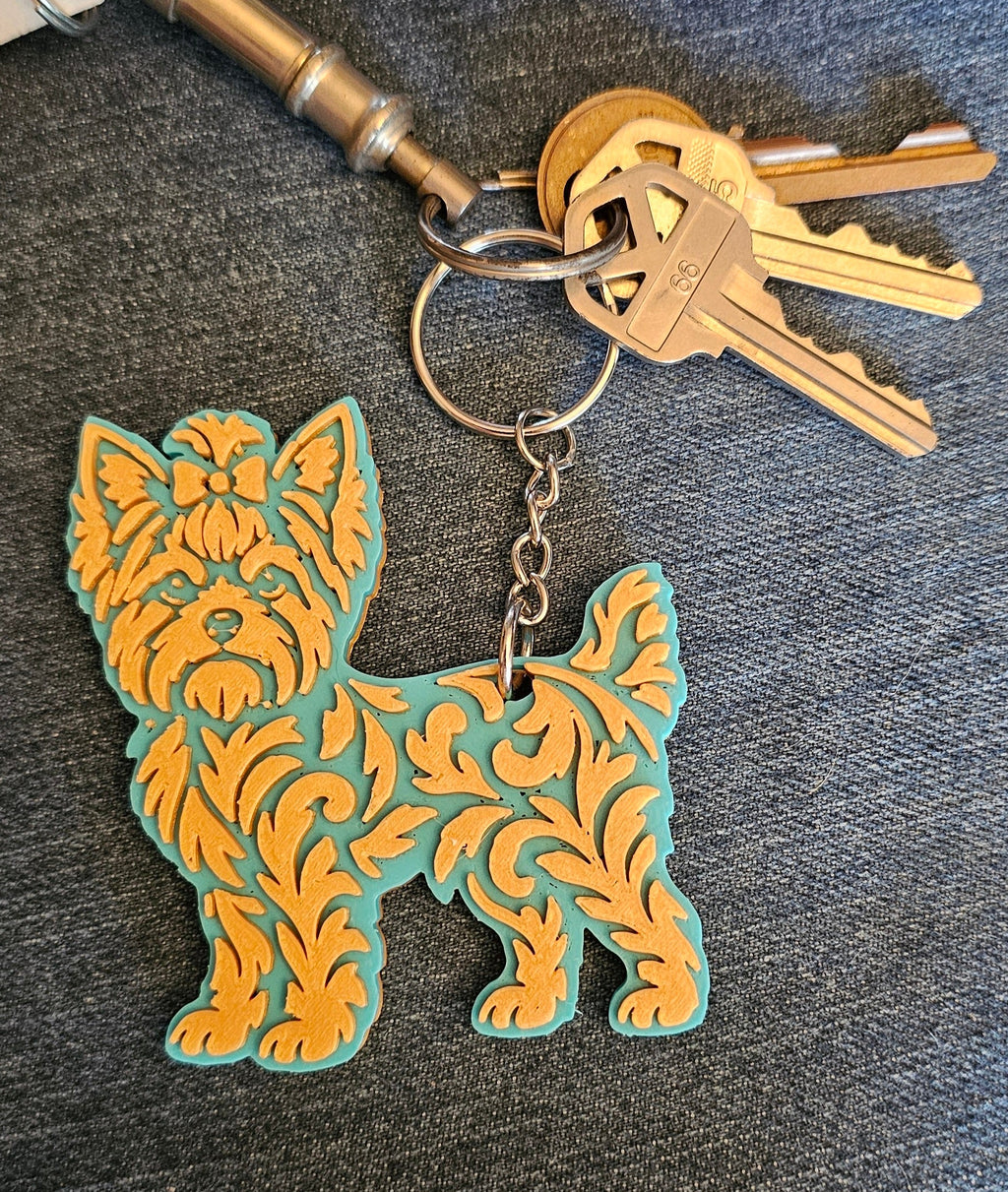 3D Print Yorkie Tooled Keychain Made in America
